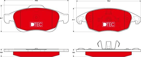 TRW GDB1690DTE - Komplet zavornih oblog, ploscne (kolutne) zavore parts5.com