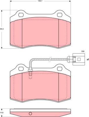 TRW GDB1644 - Bremsbelagsatz, Scheibenbremse parts5.com