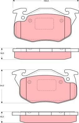 TRW GDB1615 - Brake Pad Set, disc brake parts5.com