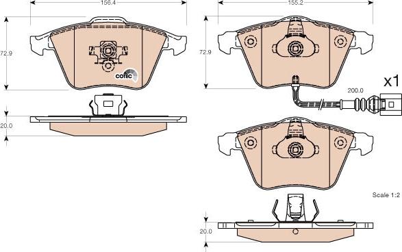 TRW GDB1616 - Brake Pad Set, disc brake parts5.com