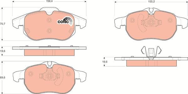 TRW GDB1613 - Set placute frana,frana disc parts5.com