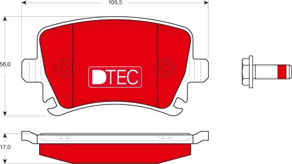 TRW GDB1622DTE - Brake Pad Set, disc brake parts5.com