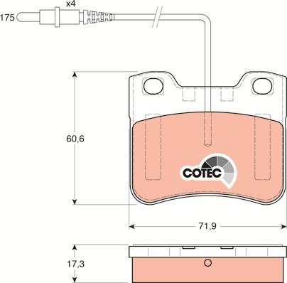 TRW GDB1031 - Zestaw klocków hamulcowych, hamulce tarczowe parts5.com