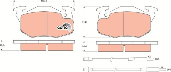 TRW GDB1033 - Set placute frana,frana disc parts5.com