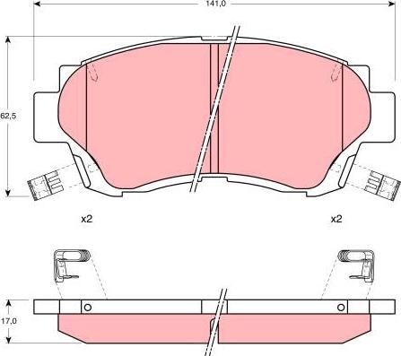 TRW GDB1142 - Zestaw klocków hamulcowych, hamulce tarczowe parts5.com