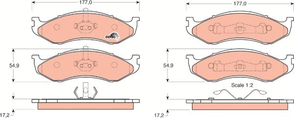 TRW GDB1153 - Set placute frana,frana disc parts5.com