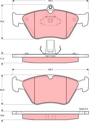 TRW GDB1166 - Σετ τακάκια, δισκόφρενα parts5.com