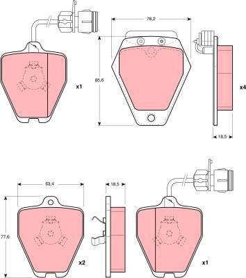 TRW GDB1162 - Brake Pad Set, disc brake parts5.com