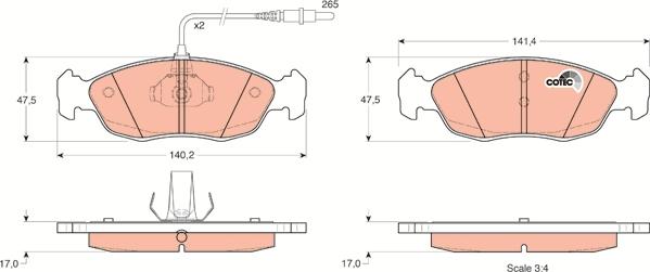 TRW GDB1104 - Set placute frana,frana disc parts5.com