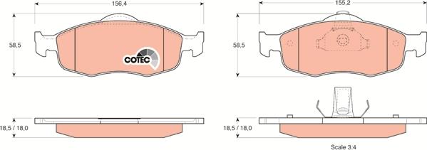 TRW GDB1107 - Set placute frana,frana disc parts5.com