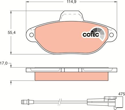 TRW GDB1115 - Set placute frana,frana disc parts5.com