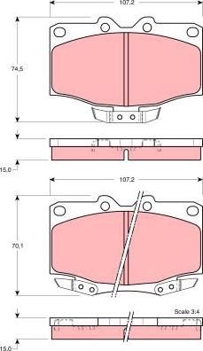 TRW GDB1133 - Set placute frana,frana disc parts5.com