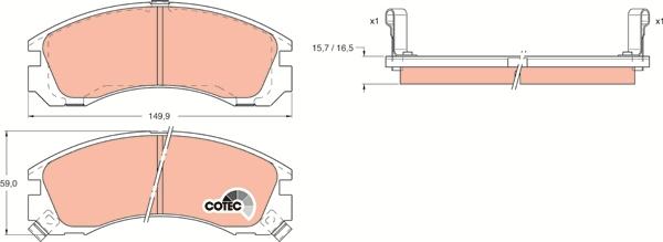 TRW GDB1126 - Bremsbelagsatz, Scheibenbremse parts5.com