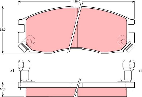 TRW GDB1128 - Komplet zavornih oblog, ploscne (kolutne) zavore parts5.com