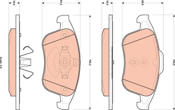 TRW GDB1896 - Sada brzdových destiček, kotoučová brzda parts5.com