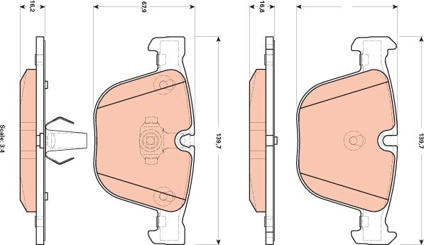 TRW GDB1892 - Set placute frana,frana disc parts5.com