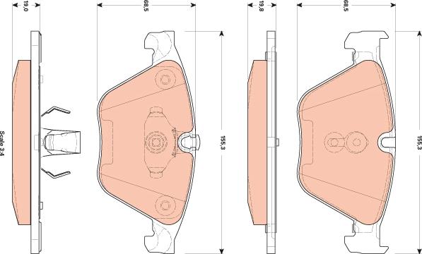 TRW GDB1854 - Set placute frana,frana disc parts5.com