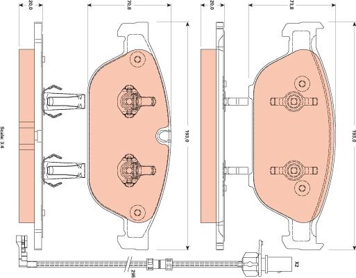 TRW GDB1883 - Zestaw klocków hamulcowych, hamulce tarczowe parts5.com