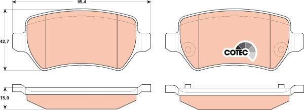 TRW GDB1831 - Set placute frana,frana disc parts5.com