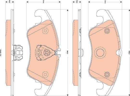 TRW GDB1833 - Brake Pad Set, disc brake parts5.com