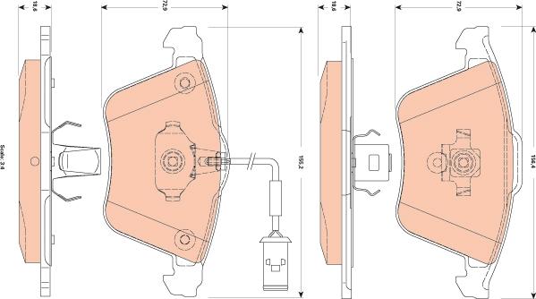 TRW GDB1832 - Set placute frana,frana disc parts5.com