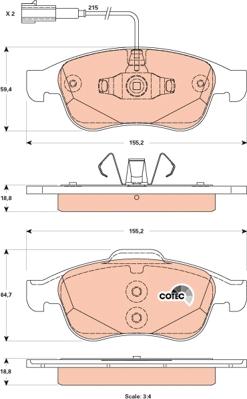 TRW GDB1873 - Komplet pločica, disk-kočnica parts5.com