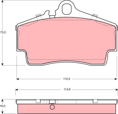 TRW GDB1395 - Brake Pad Set, disc brake parts5.com