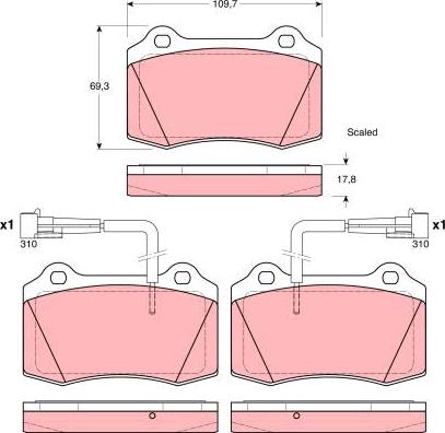 TRW GDB1392 - Set placute frana,frana disc parts5.com