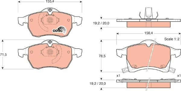 TRW GDB1350 - Juego de pastillas de freno parts5.com