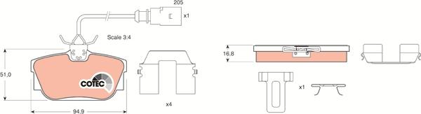 TRW GDB1369 - Fékbetétkészlet, tárcsafék parts5.com