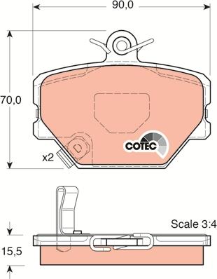 TRW GDB1365 - Set placute frana,frana disc parts5.com