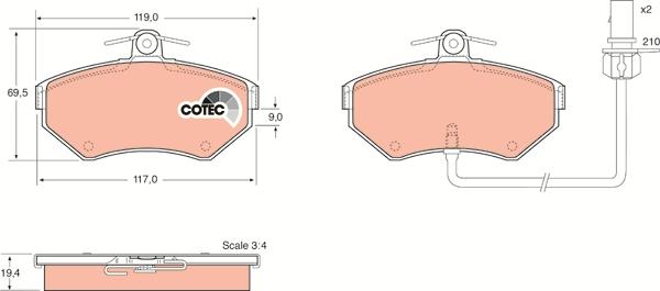 TRW GDB1366 - Set placute frana,frana disc parts5.com