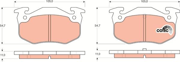 TRW GDB1305 - Bremsbelagsatz, Scheibenbremse parts5.com