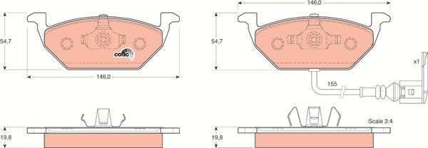 TRW GDB1386 - Fékbetétkészlet, tárcsafék parts5.com