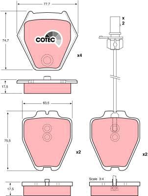 TRW GDB1381 - Σετ τακάκια, δισκόφρενα parts5.com