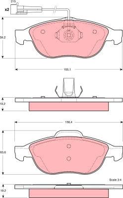 TRW GDB1337 - Set placute frana,frana disc parts5.com