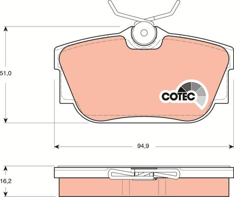 TRW GDB1325 - Komplet pločica, disk-kočnica parts5.com