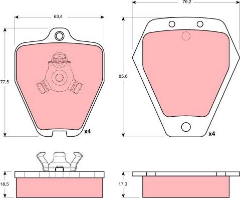 TRW GDB1323 - Set placute frana,frana disc parts5.com