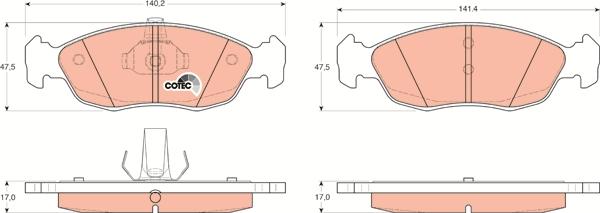 TRW GDB1322 - Fren balata seti, diskli fren parts5.com