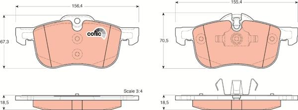 TRW GDB1374 - Set placute frana,frana disc parts5.com