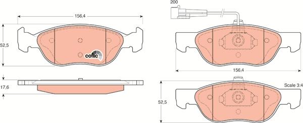 TRW GDB1290 - Brake Pad Set, disc brake parts5.com