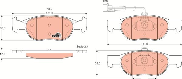 TRW GDB1291 - Sada brzdových destiček, kotoučová brzda parts5.com