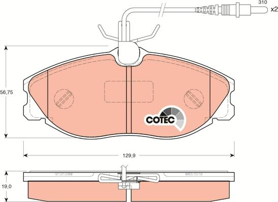 TRW GDB1259 - Brake Pad Set, disc brake parts5.com