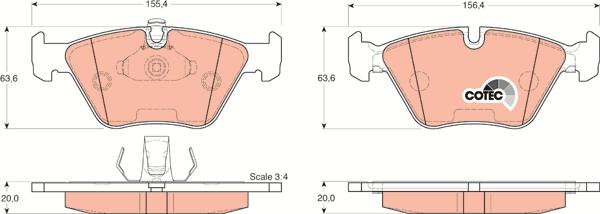 TRW GDB1264 - Set placute frana,frana disc parts5.com