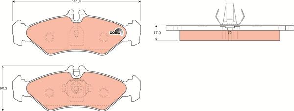 TRW GDB1262 - Juego de pastillas de freno parts5.com