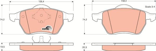 TRW GDB1204 - Σετ τακάκια, δισκόφρενα parts5.com