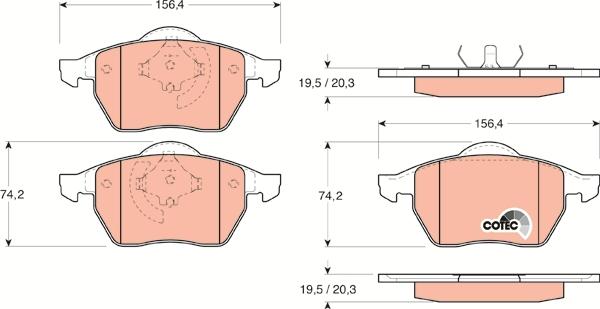 TRW GDB1200 - Σετ τακάκια, δισκόφρενα parts5.com