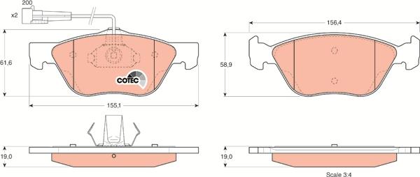 TRW GDB1212 - Set placute frana,frana disc parts5.com