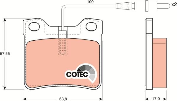 TRW GDB1289 - Brake Pad Set, disc brake parts5.com