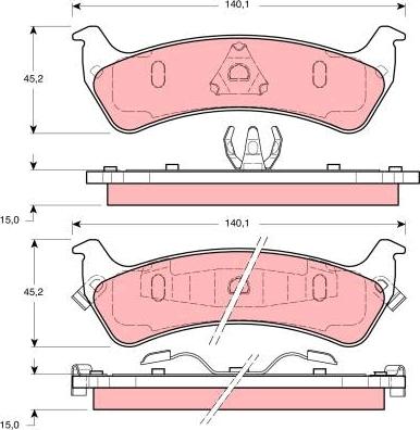 TRW GDB1238 - Set placute frana,frana disc parts5.com